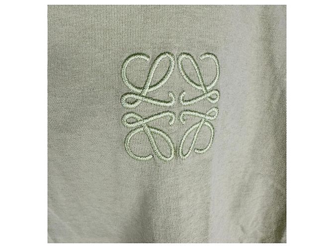 Camiseta curta oversize Anagram em algodão verde Loewe - vista 4
