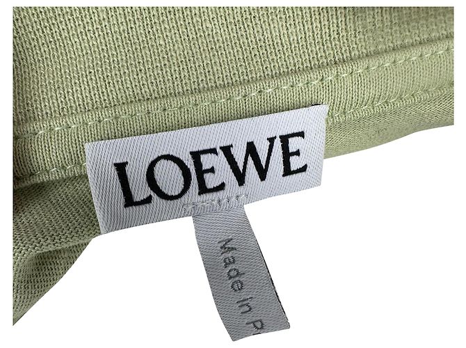 Camiseta curta oversize Anagram em algodão verde Loewe - vista 5