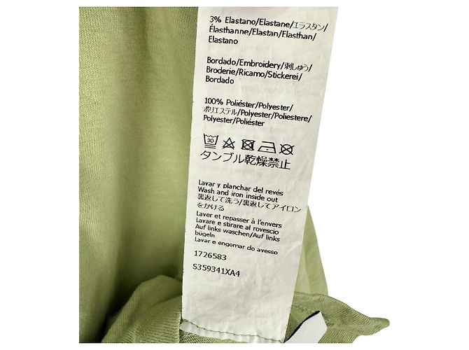 Camiseta curta oversize Anagram em algodão verde Loewe - vista 9