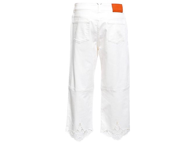 Stella Mc Cartney Vaqueros de algodón blanco con bordados de encaje Stella McCartney - vista 3