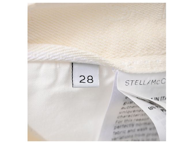 Stella Mc Cartney Vaqueros de algodón blanco con bordados de encaje Stella McCartney - vista 6