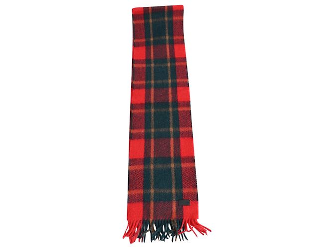 Saint Laurent Schal aus Tartan in roter Wolle - Ansicht 2