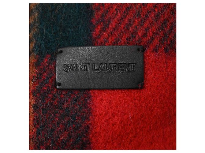 Saint Laurent Schal aus Tartan in roter Wolle - Ansicht 3