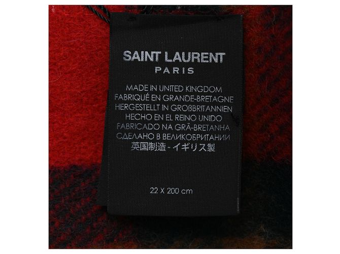 Saint Laurent Schal aus Tartan in roter Wolle - Ansicht 4