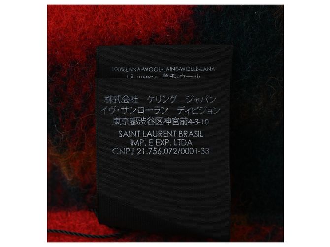 Saint Laurent Schal aus Tartan in roter Wolle - Ansicht 7