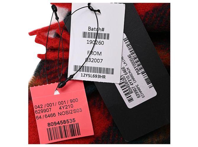 Saint Laurent Schal aus Tartan in roter Wolle - Ansicht 8