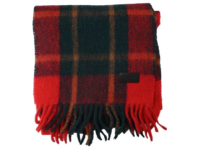 Saint Laurent Schal aus Tartan in roter Wolle - Ansicht 9