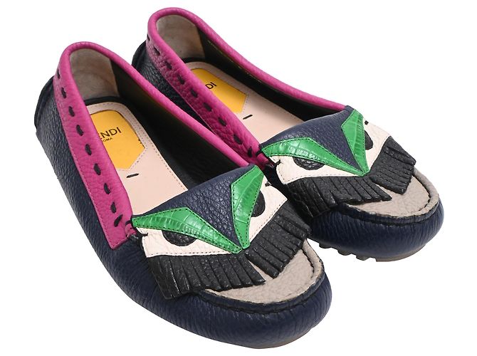 Mocassini Fendi Monster Bugs in pelle multicolore - vista 2