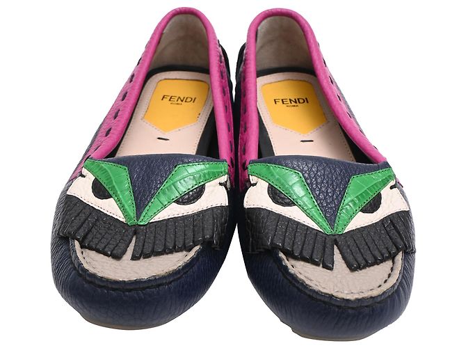 Mocassini Fendi Monster Bugs in pelle multicolore - vista 3