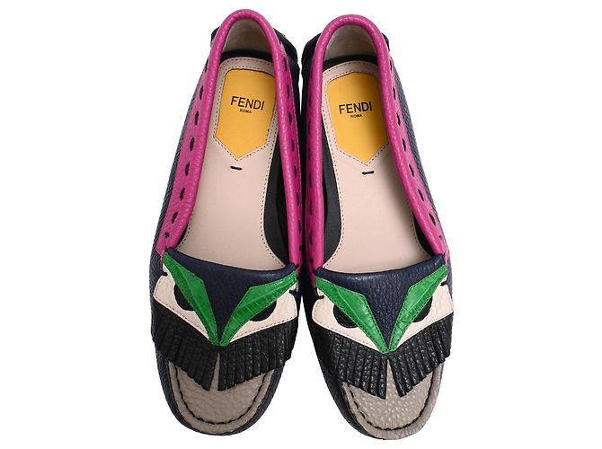 Mocassini Fendi Monster Bugs in pelle multicolore - vista 5