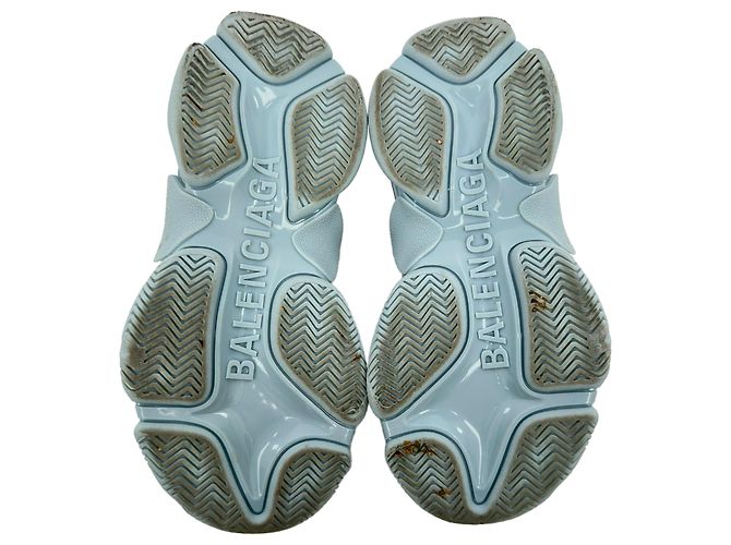 Baskets Triple S Balenciaga en polyester bleu clair - vue 12