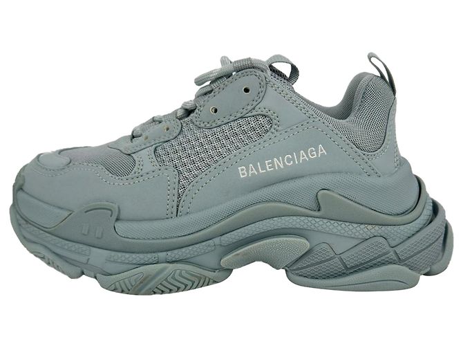 Baskets Triple S Balenciaga en polyester bleu clair - vue 2