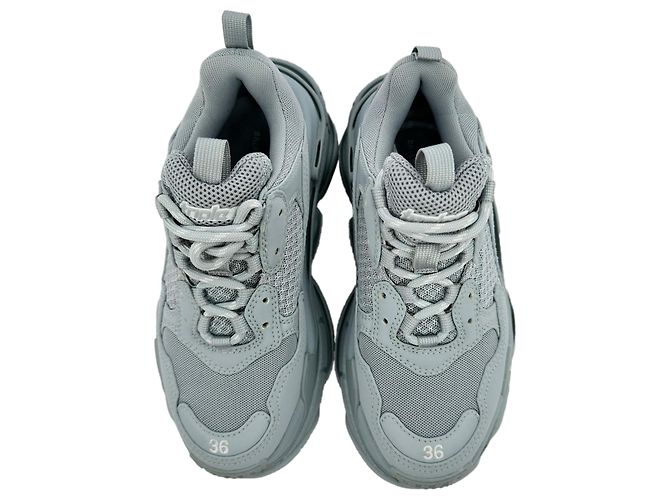Baskets Triple S Balenciaga en polyester bleu clair - vue 5