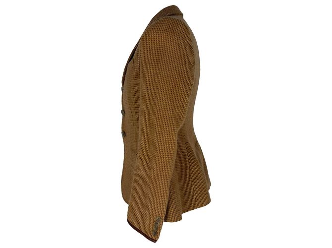 Ralph Lauren Single Breasted Blazer in Brown Wool - view 4