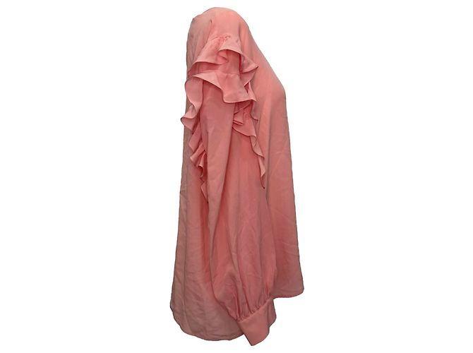 Camicetta in seta rosa con volant e maniche lunghe Boutique Moschino - vista 2