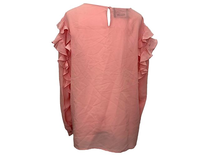 Camicetta in seta rosa con volant e maniche lunghe Boutique Moschino - vista 3