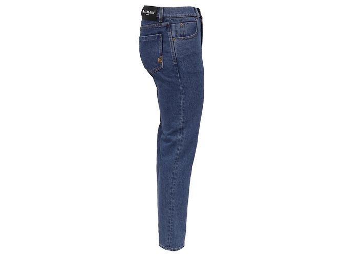 Jeans Slim-Fit Balmain in cotone blu - vista 2