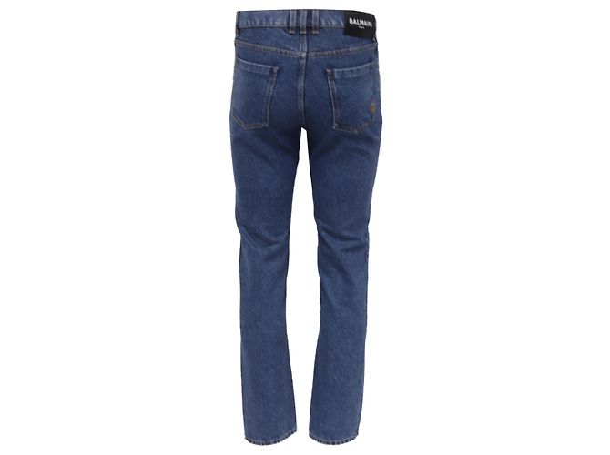 Jeans Slim-Fit Balmain in cotone blu - vista 3