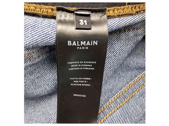 Jeans Slim-Fit Balmain in cotone blu - vista 5