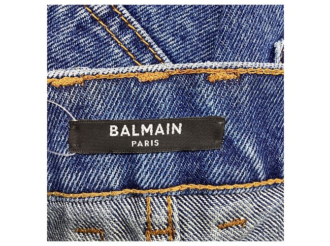 Jeans Slim-Fit Balmain in cotone blu - vista 6