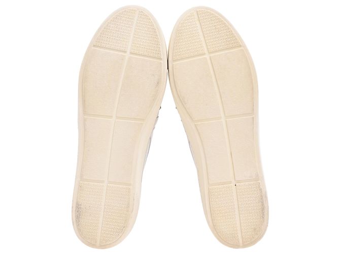 Stuart Weitzman Decor Embellished Slip-On Platform Sneakers in White Leather - view 6