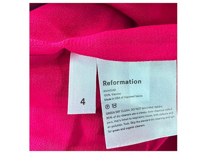 Abito lungo a balze Jaden di Reformation in viscosa rosa - vista 6