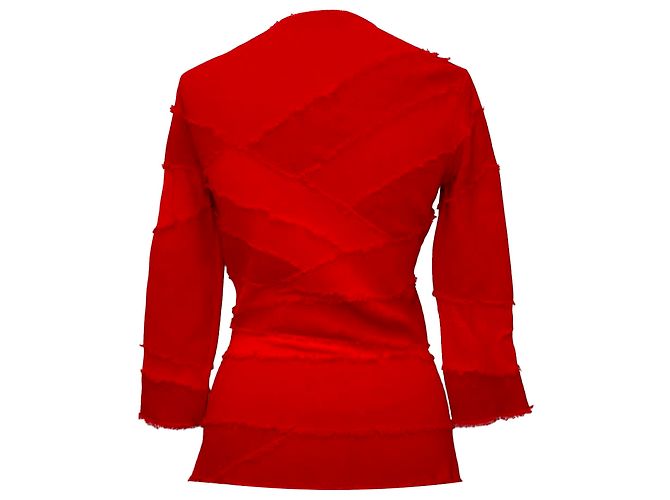 Alexander Mcqueen Patchwork Accent Bluse aus roter Viskose - Ansicht 2