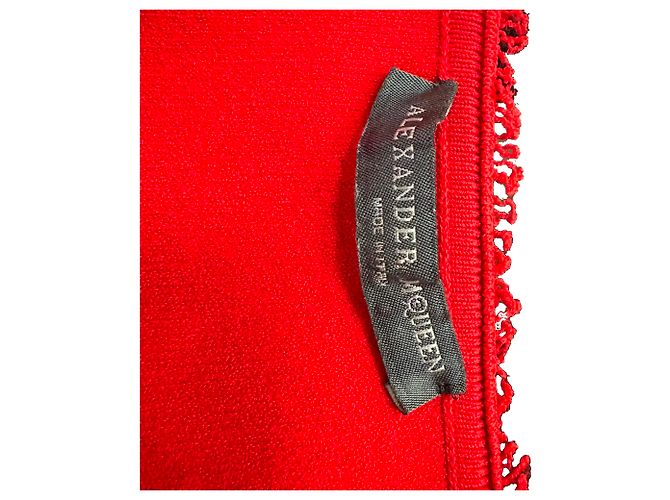 Alexander Mcqueen Patchwork Accent Bluse aus roter Viskose - Ansicht 4