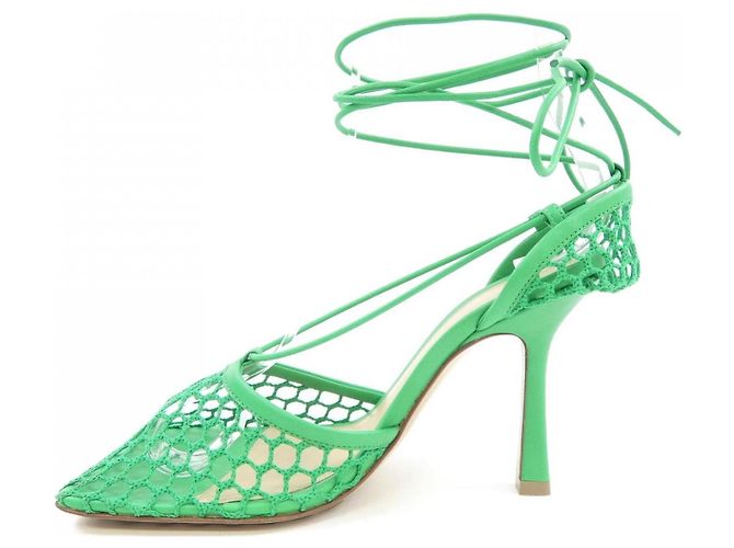 Scarpe in mesh di agnello Bottega Veneta Verde - vista 2