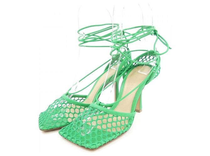 Scarpe in mesh di agnello Bottega Veneta Verde - vista 3