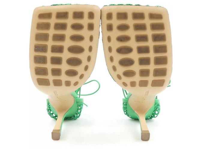 Scarpe in mesh di agnello Bottega Veneta Verde - vista 4