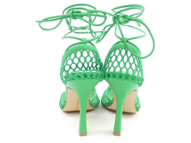 Scarpe in mesh di agnello Bottega Veneta Verde - vista 5