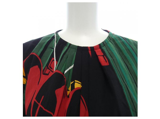 Vestido de seda Louis Vuitton Negro Multicolor - vista 5