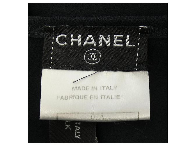 Top in seta Chanel Nero - vista 5