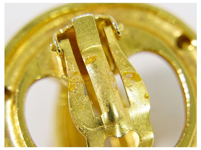 Chanel Vintage CC Round Cutout Clip-On Metal small D'oro - vista 7