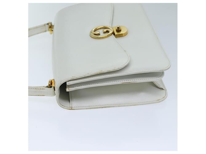 Sylvie Gucci 1973 Flap Top Handle Leather Medium Bianco - vista 4