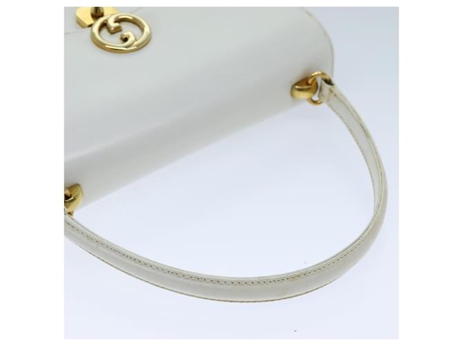Sylvie Gucci 1973 Flap Top Handle Leather Medium Bianco - vista 7
