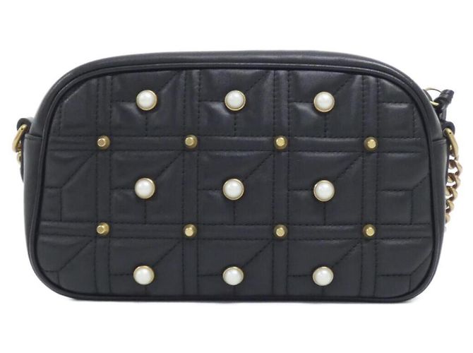 Borsa a tracolla in pelle Gucci GG Marmont Nero - vista 2