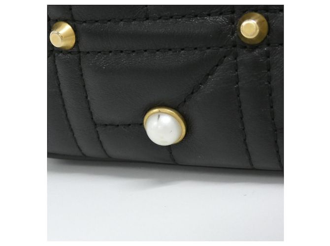 Borsa a tracolla in pelle Gucci GG Marmont Nero - vista 4