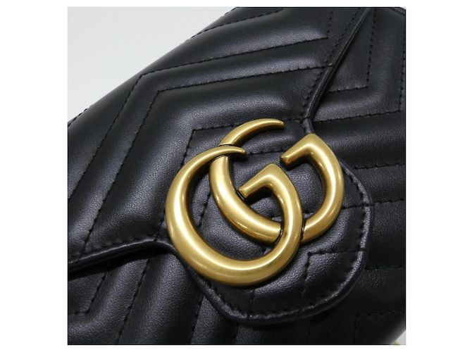 Borsa a Spalla Gucci GG Marmont 474575 DTD1T Nero - vista 4