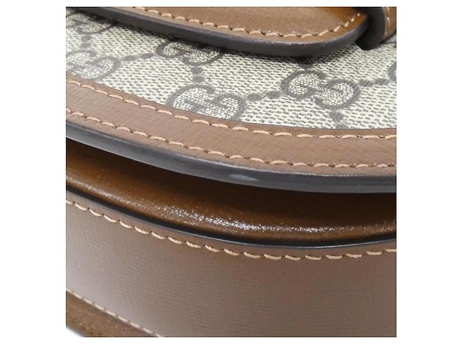 Borsa a tracolla Gucci Horsebit 1955 Marrone Beige - vista 3
