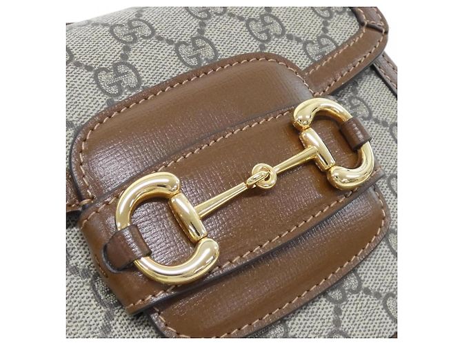 Borsa a tracolla Gucci Horsebit 1955 Marrone Beige - vista 5