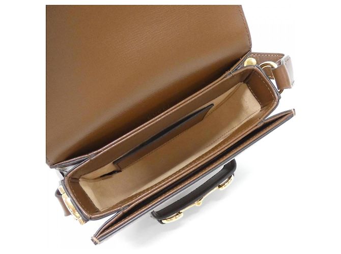 Borsa a tracolla Gucci Horsebit 1955 Marrone Beige - vista 7