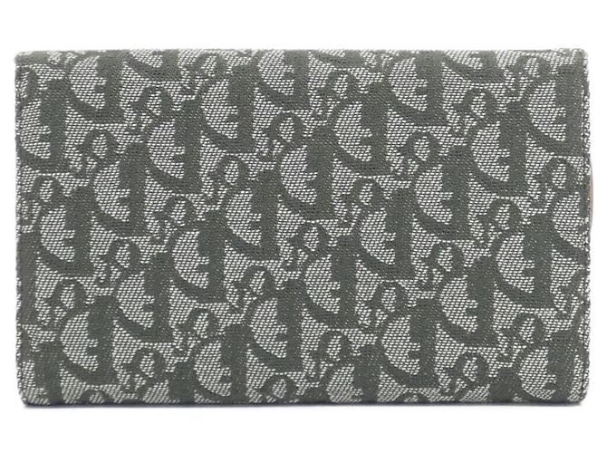 Cartera Larga Christian Dior (Tríptico) Castaño Verde - vista 2