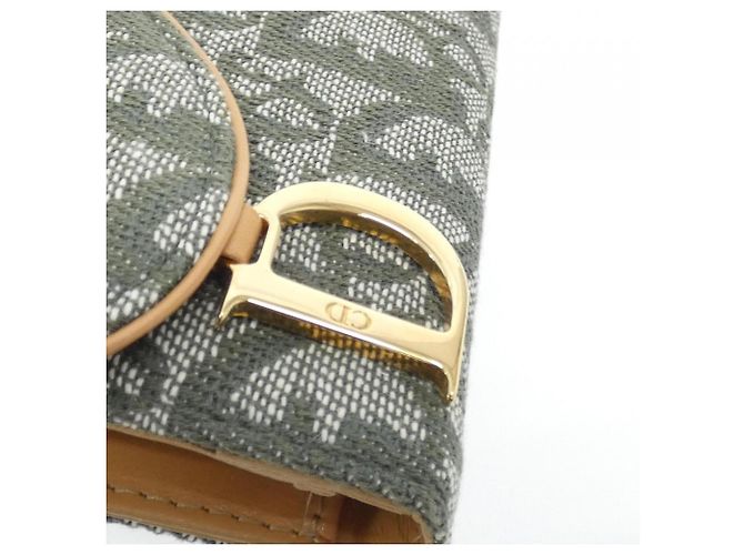 Cartera Larga Christian Dior (Tríptico) Castaño Verde - vista 4