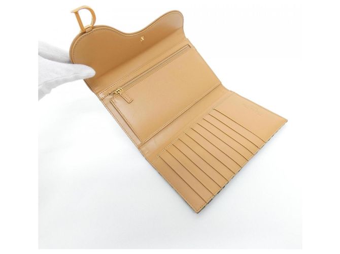 Cartera Larga Christian Dior (Tríptico) Castaño Verde - vista 5