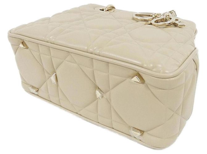 Borsa Christian Dior Lady 95.22 Small in pelle di vitello beige - vista 3