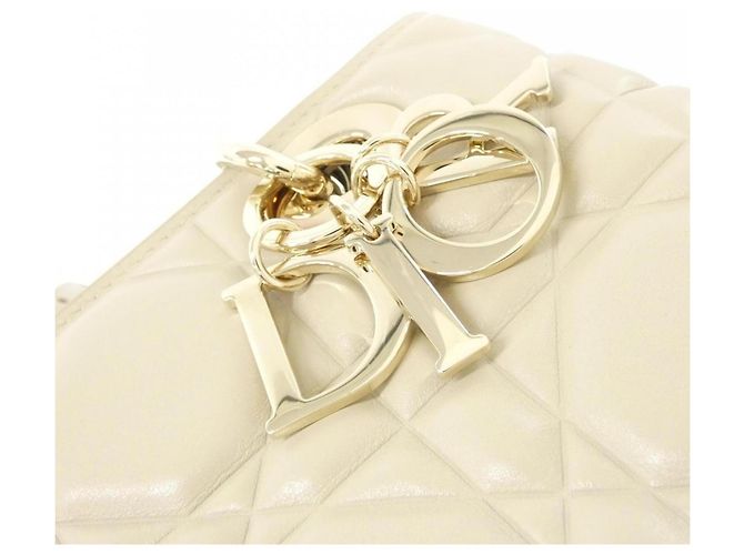 Borsa Christian Dior Lady 95.22 Small in pelle di vitello beige - vista 4