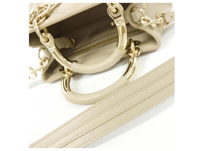 Borsa Christian Dior Lady 95.22 Small in pelle di vitello beige - vista 6
