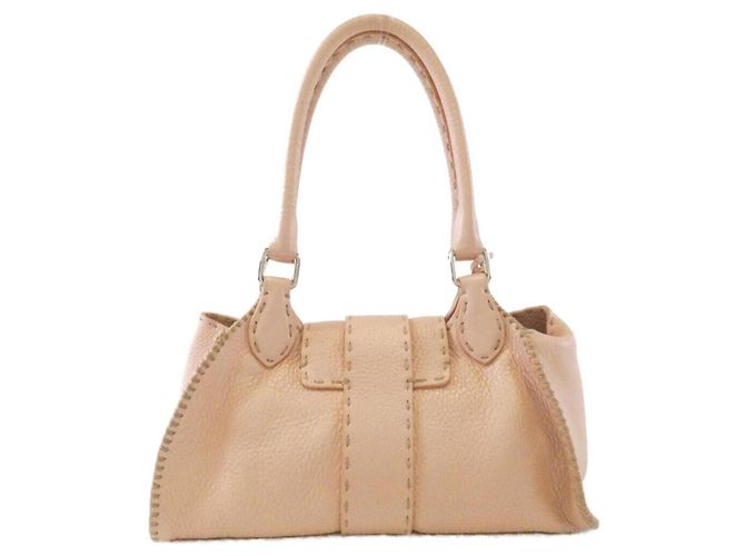 Borsa a Spalla Fendi Selleria Beige - vista 2